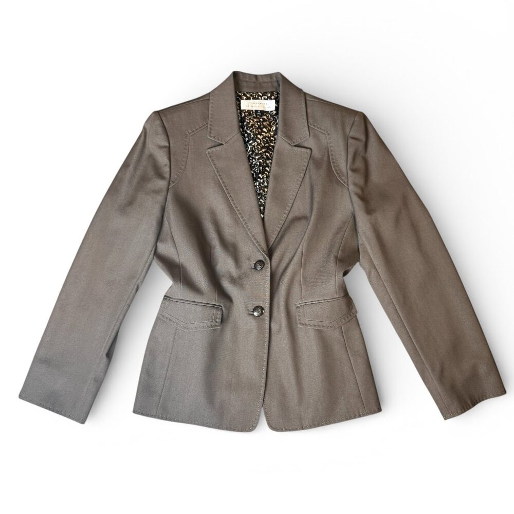 Tahari Arthur S. Levine Light Brown Blazer Jacket Women's Size 10